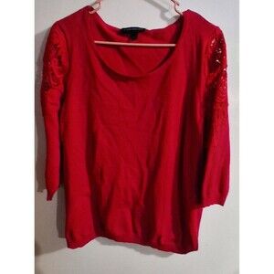 Lane Bryant Red 3/4 Sleeve Blouse Sz 18/20